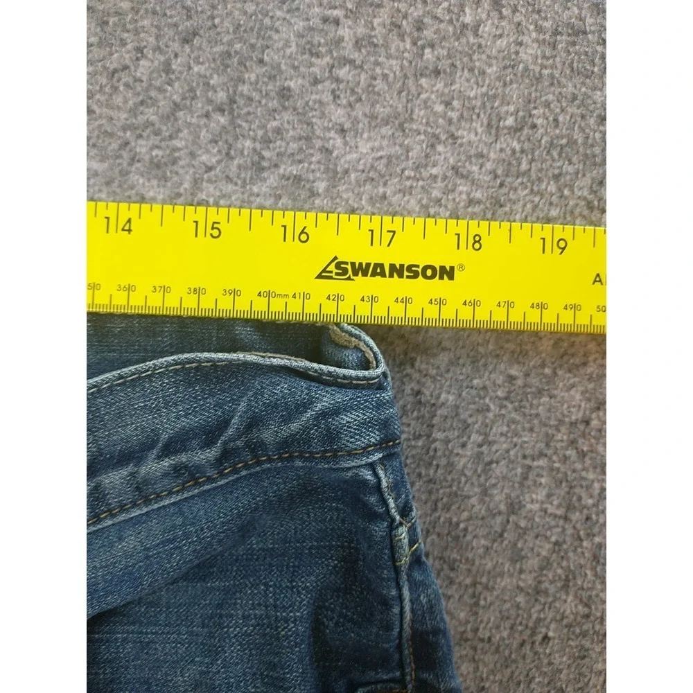 Levis 505 Straight Fit Mens Jean Medium Wash Blue Denim 34x29 5-Pocket Whiskered
